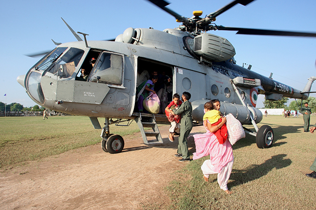 Helicopters aid rescue operation in India