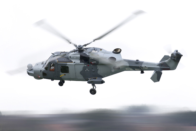 Royal Navy Wildcat helicopter takes flight