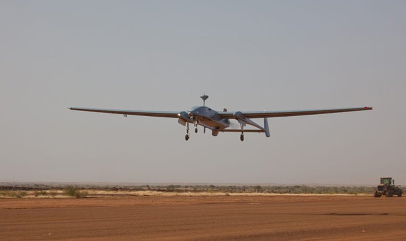 German Heron 1 UAS flies in Mali