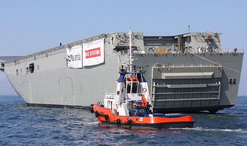 Second RAN LHD hull arrives in Australia