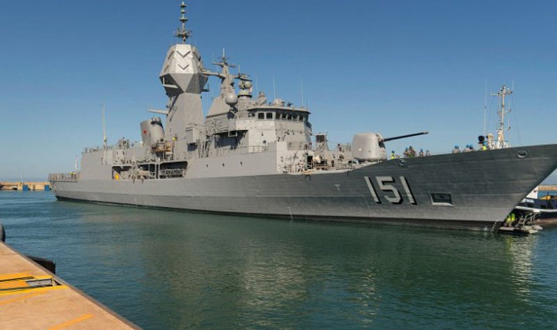 HMAS Arunta II undergoes stability testing