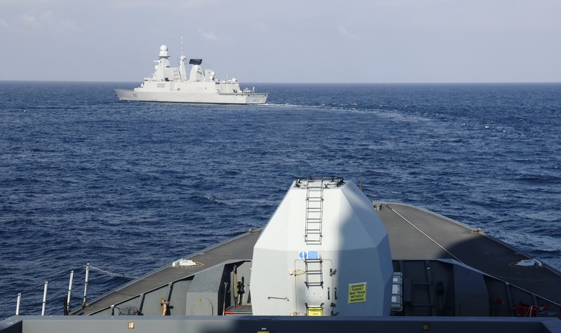 Royal Navy destroyer tests French aircraft carrier’s defences