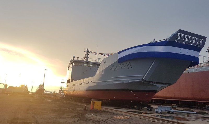 COTECMAR launches new logistics ship for the Honduran Navy