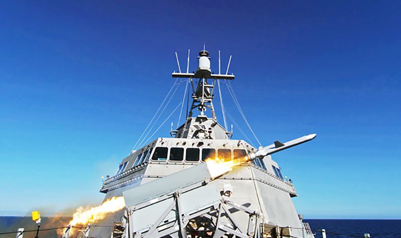 USS Gabrielle Giffords fires NSM