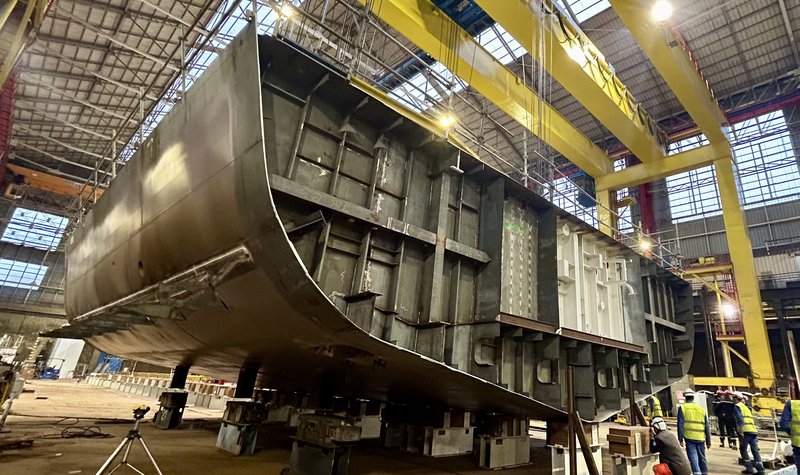 Keel laid for third Hellenic Navy frigate as harbour trials start for first
