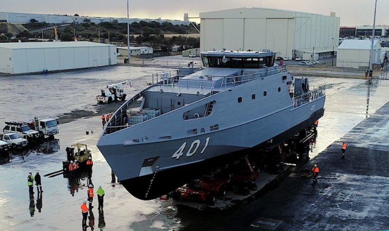 Austal launches first Guardian-class PPB