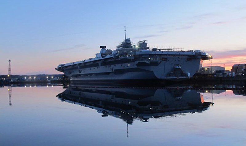 HMS Prince of Wales fires up generators