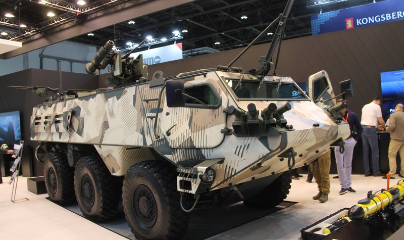 IDEX 2023: Amphibious Patria 6x6 vehicle goes on show