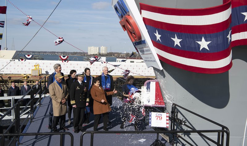 US Navy christens USS John F Kennedy