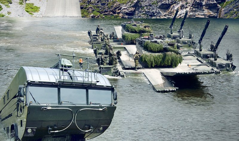 Sweden takes delivery of first M3 amphibious bridge and ferry system