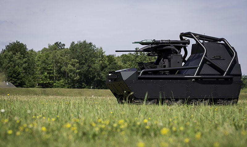 Shots fired from ground robot in live testing