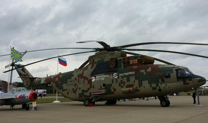 Modernised Mi-26T2V helicopter flies