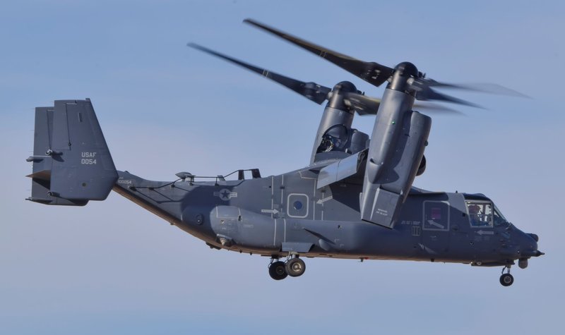 Osprey flies with modified nacelle