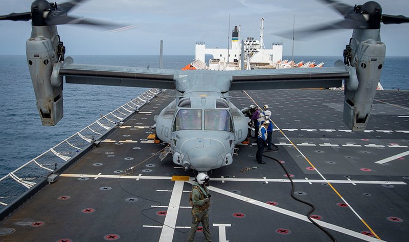 Osprey makes landmark Mercy landing