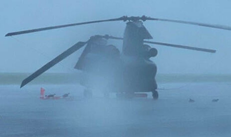 RNLA Chinook damaged during US storm