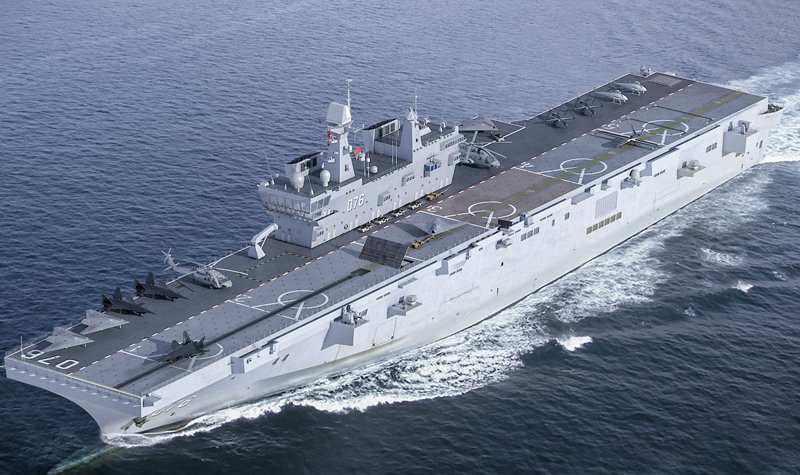 Type 076 apparition emerges from the Chinese mist