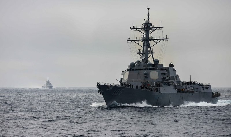 US Navy ships sail through Taiwan Strait