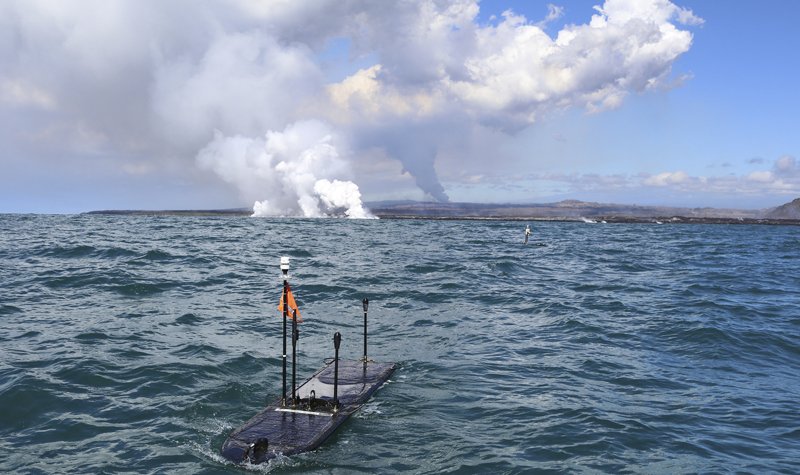Wave Glider to collect volcanic lava flow data