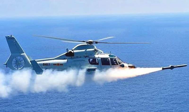PLA Navy shows off modified Z-9Ds in missile drills