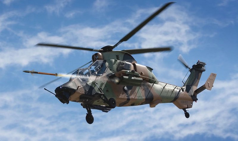 Australian Tiger helicopter fires APKWS laser-guided rocket