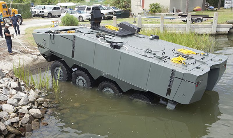 Amphibious vehicles arriving for USMC