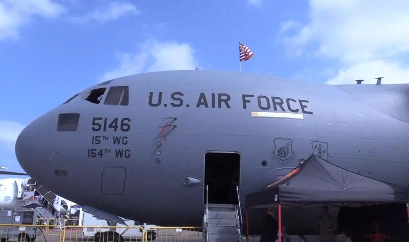 Singapore Airshow 2018: Transport aircraft taking off (video)
