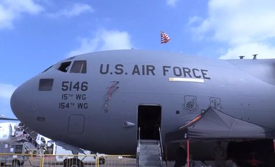 Singapore Airshow 2018: Transport aircraft taking off (video)